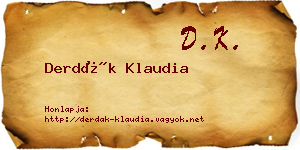 Derdák Klaudia névjegykártya